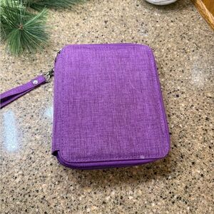 ✏️ 💜 Purple Pencil / Pen Case – 3 Zipper Sections ✏️ 💜